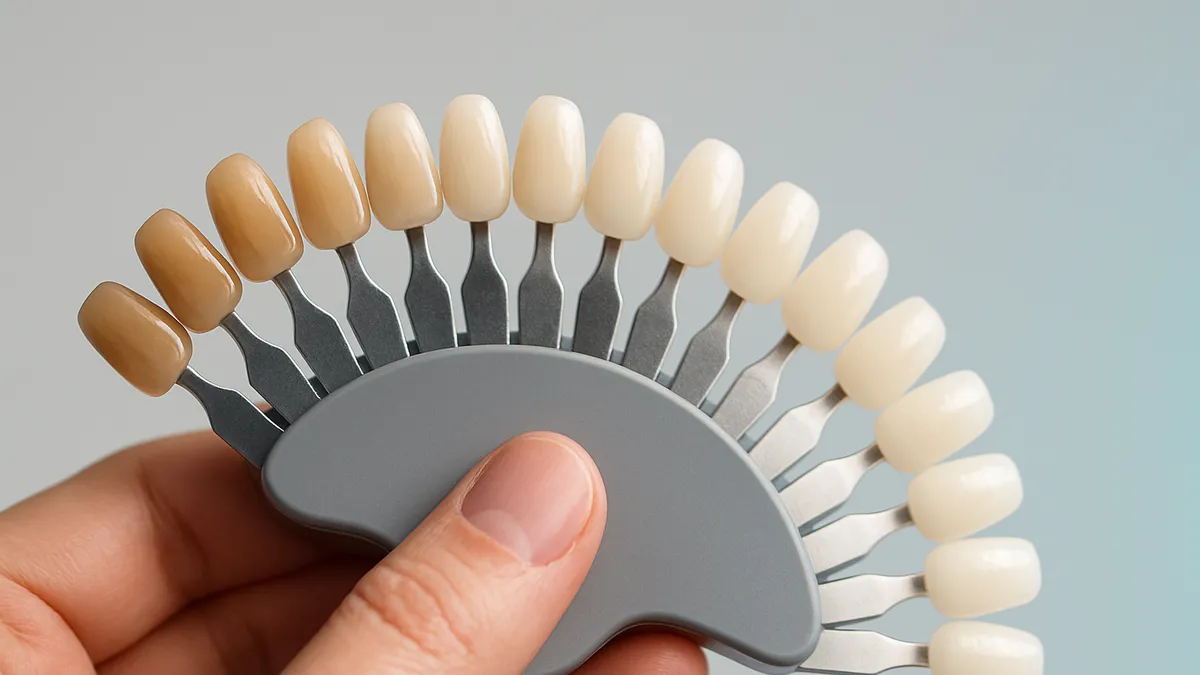 guía de color dental para medir tonos