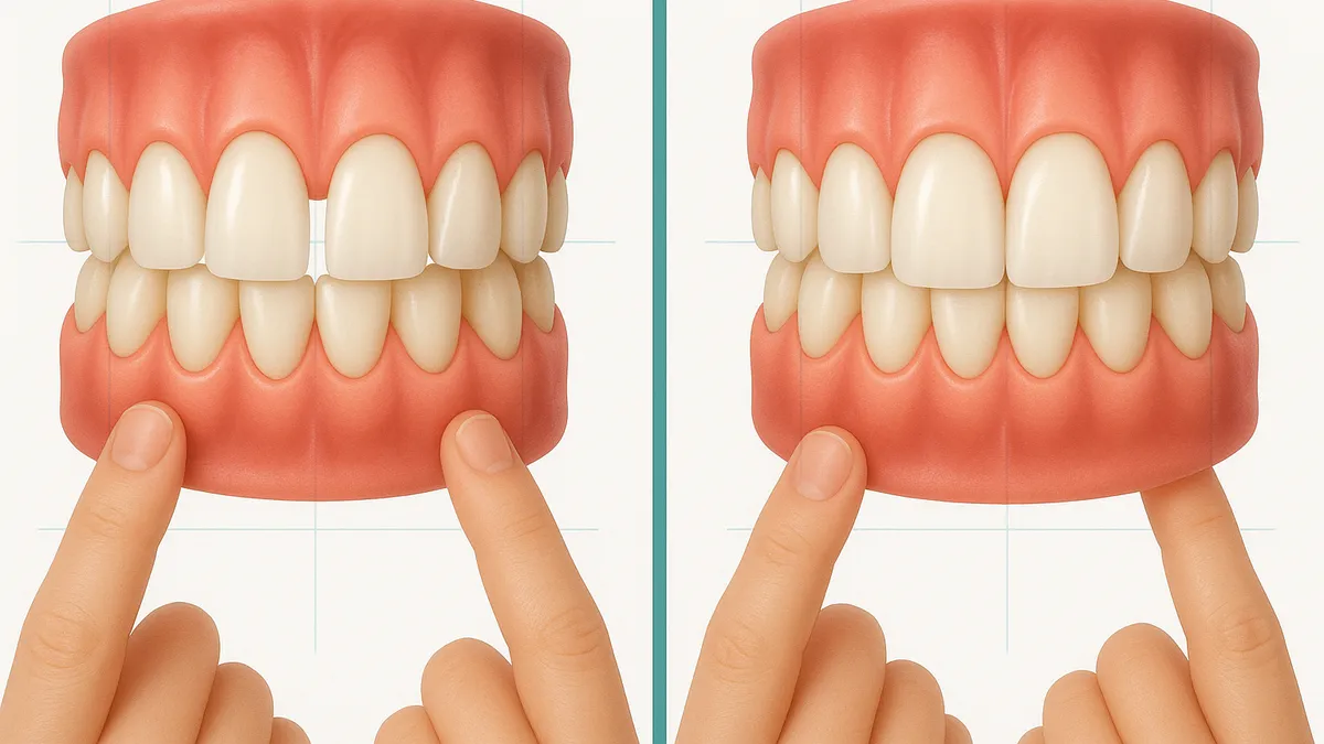 cierre de diastema: el espacio entre los dientes de enfrente