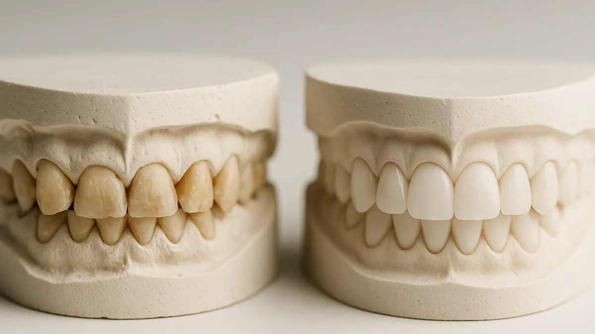 diseño de sonrisa antes y después en modelos de estudio