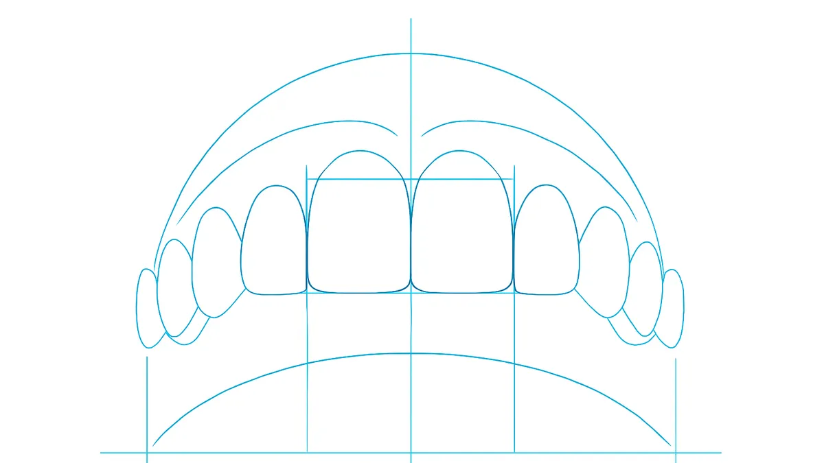 análisis de proporciones dentales y línea media de la sonrisa