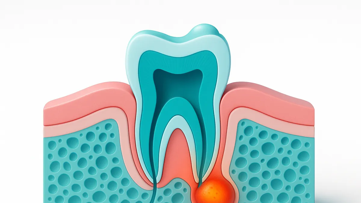 síntomas de nervio dental infectado y fístula en la encía