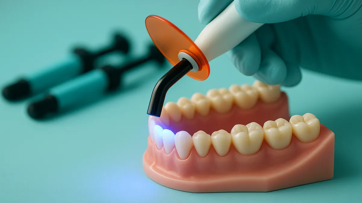 colocación de resina dental por capas con fotocurado