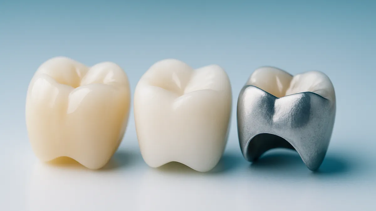 materiales de corona dental: zirconia, cerámica y metal-porcelana