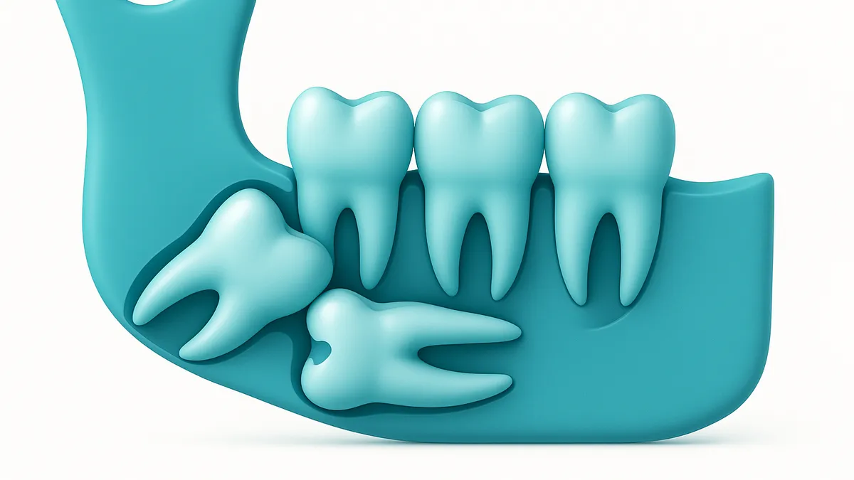 muela del juicio horizontal empujando al segundo molar